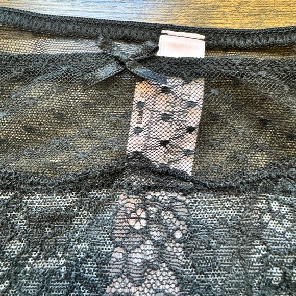 Victoria's Secret Dream Angels Lace Mesh String Bikini Panty Black - Picture 5 of 7